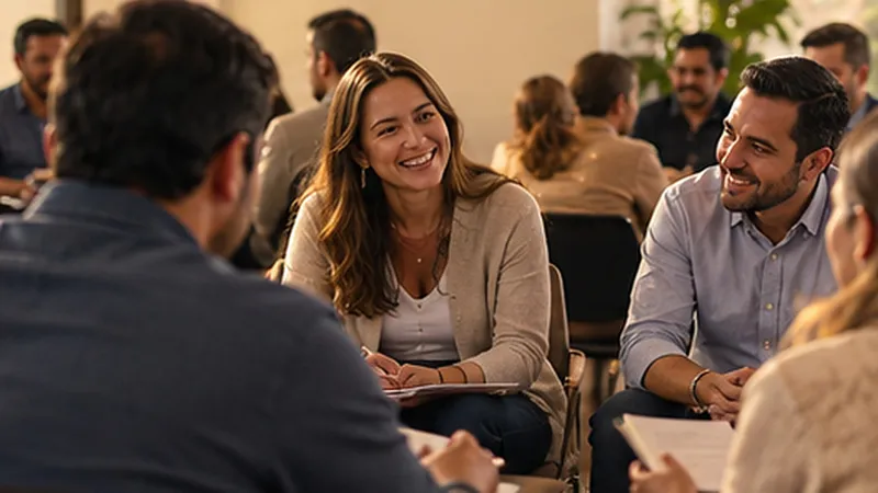 Matrimonios conversan en un encuentro de Miserere